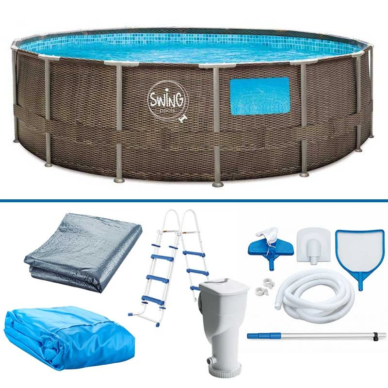 Piscina Swing Elite 4,57 X 1,22 M + Depuradora + Escalera 3 Piscina Swing Elite 4,57 X 1,22 M + Depuradora + Escalera