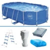Piscina Ovalada 6,10 X 3,66 X 1,22 Con Depuradora Y Escalera 1 Piscina Ovalada 6,10 X 3,66 X 1,22 Con Depuradora Y Escalera -Piscinas Artículos Tienda conjunto piscina ovalada swim610 1