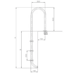 Escalera Pasamanos Muro PQS -Piscinas Artículos Tienda dimensiones escalera pasamanos muro piscina