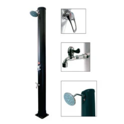 Ducha Solar PVC 40L -Piscinas Artículos Tienda ducha solar pvc grifo lavapies pqs