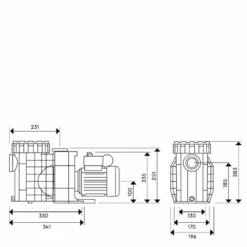 Bomba De Filtración BWT Eurostar II Trifásico 11 Bomba De Filtración BWT Eurostar II Trifásico -Piscinas Artículos Tienda medidas bomba eurostar ii 1