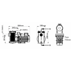 Bomba De Filtración BWT WP Pro -Piscinas Artículos Tienda medidas bomba wp 1600