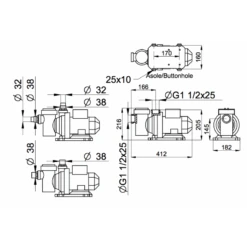 Bomba De Filtración BWT WP 7 Bomba De Filtración BWT WP -Piscinas Artículos Tienda medidas wp 7000
