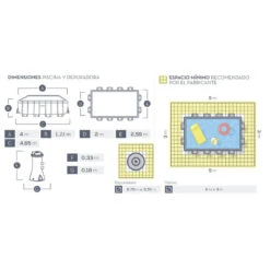 Prisma Frame Intex 400 X 200 X 122 CM -Piscinas Artículos Tienda medidas prism frame