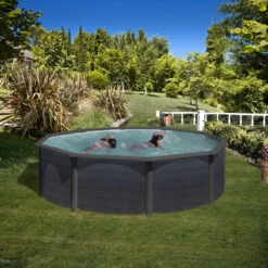 GRE Piscina Starpool Redonda Grafito 120 Cm -Piscinas Artículos Tienda piscina gre starpool circular grafito 460 exterior