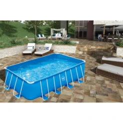 Piscina 4,88 X 2,44 X 1,07 M Con Depuradora Y Escalera -Piscinas Artículos Tienda piscina en patio