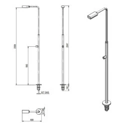 Ducha Exterior Minimal Gre -Piscinas Artículos Tienda plano dimensiones ducha minimal