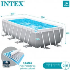 Prisma Frame Intex 400 X 200 X 122 CM -Piscinas Artículos Tienda prism frame intex medidas